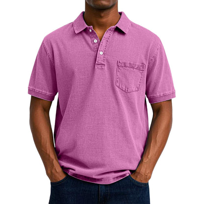 Chemise Homme Lin Coton avec Manches Courtes et Poche
