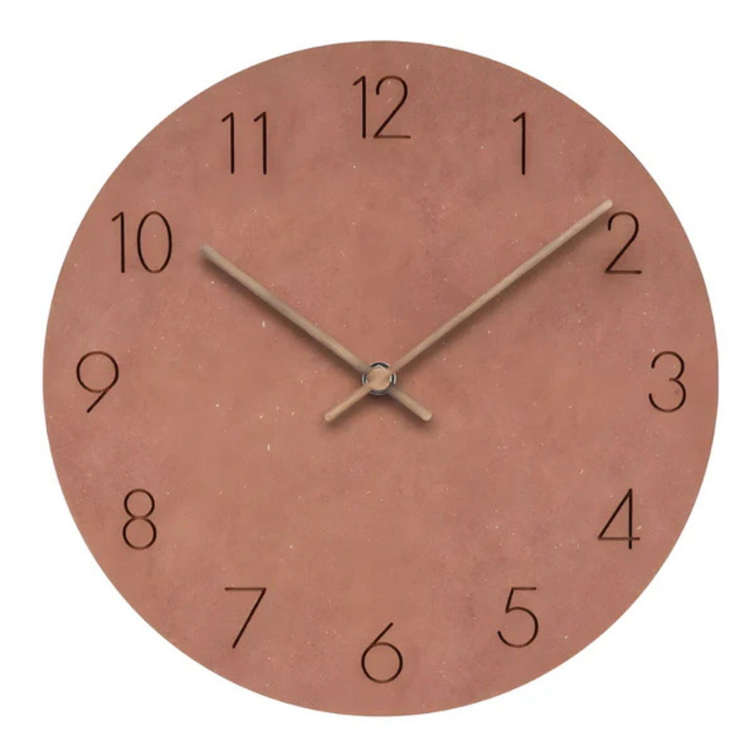 Horloge Murale en Bois avec Chiffres Blancs Moderne