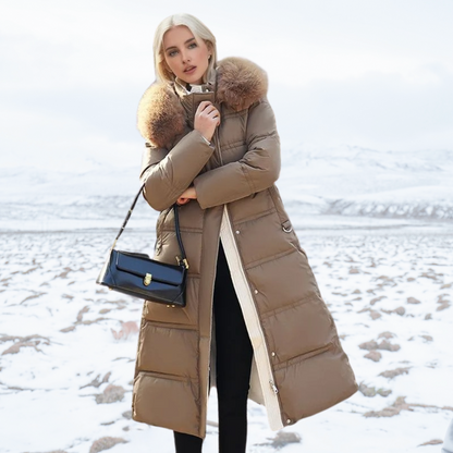 Manteau Femme Hiver Long Doublé avec Manches Longues