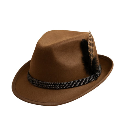 Chapeau Bavarois Classique avec Plume Décorative