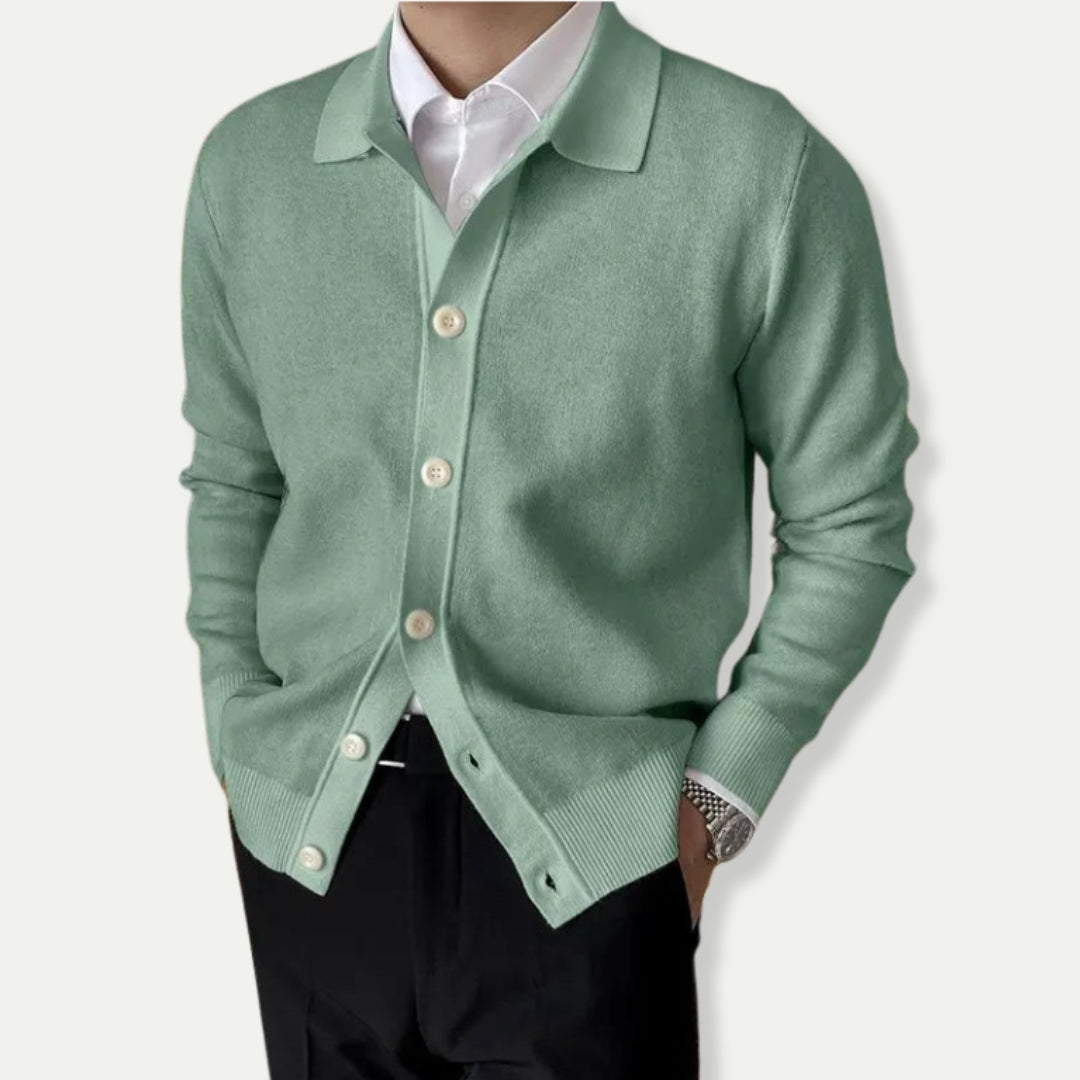 Cardigan Homme Classique Boutonné en Laine