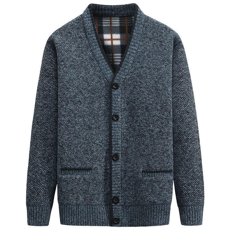 Cardigan Homme Manches Longues Col En V Décontracté