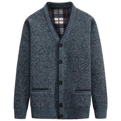 Cardigan Boutonné Décontracté À Col En V Pour Homme | Manches Longues