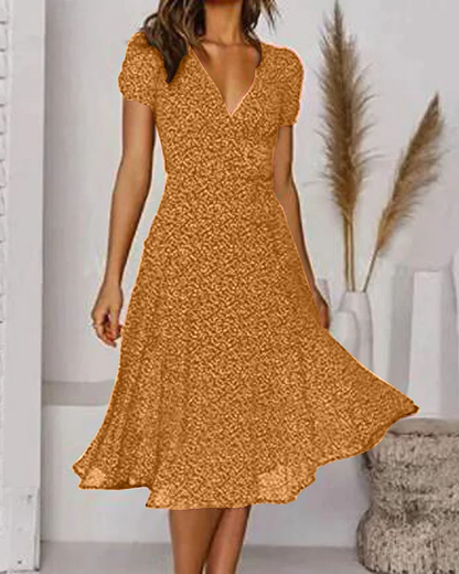 Robe Été Dentelle Fleuri pour Femme, Col en V Élégant