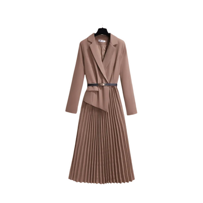 Robe Chic Plissée Manches Longues pour Femme