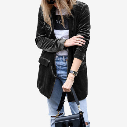 Blazer Femme Chic à Manches Longues et Douces