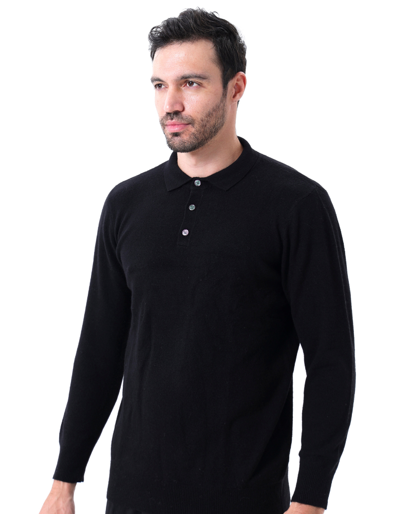 Pull Cashmere Homme Col Polo Élégant