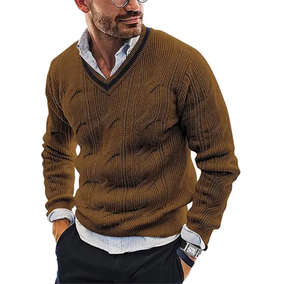 Pull Homme Col V Épais et Chaud