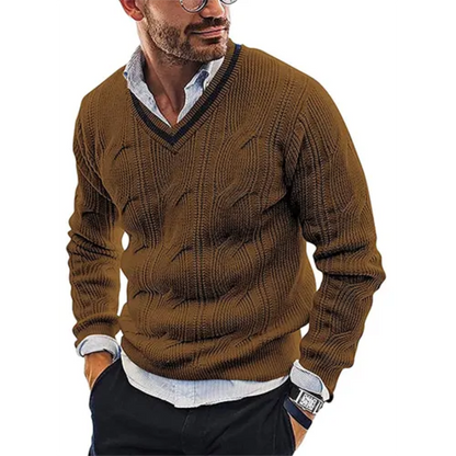 Pull Homme Col V Épais et Chaud