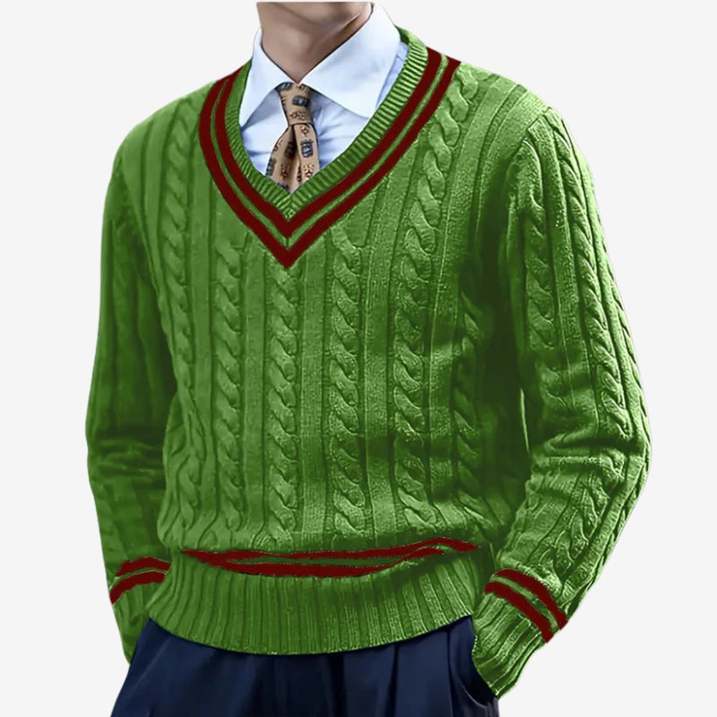 Pull Col V Classique Manches Longues