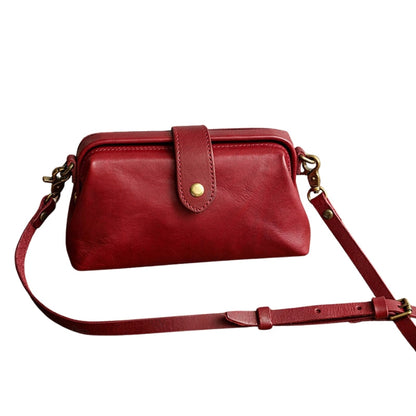 Sac Bandoulière en Cuir avec Fermeture Éclair Réglable