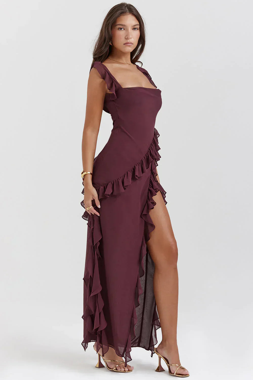 Robe Femme Longue Élégante à Fermeture Éclair - PanierRoyale
