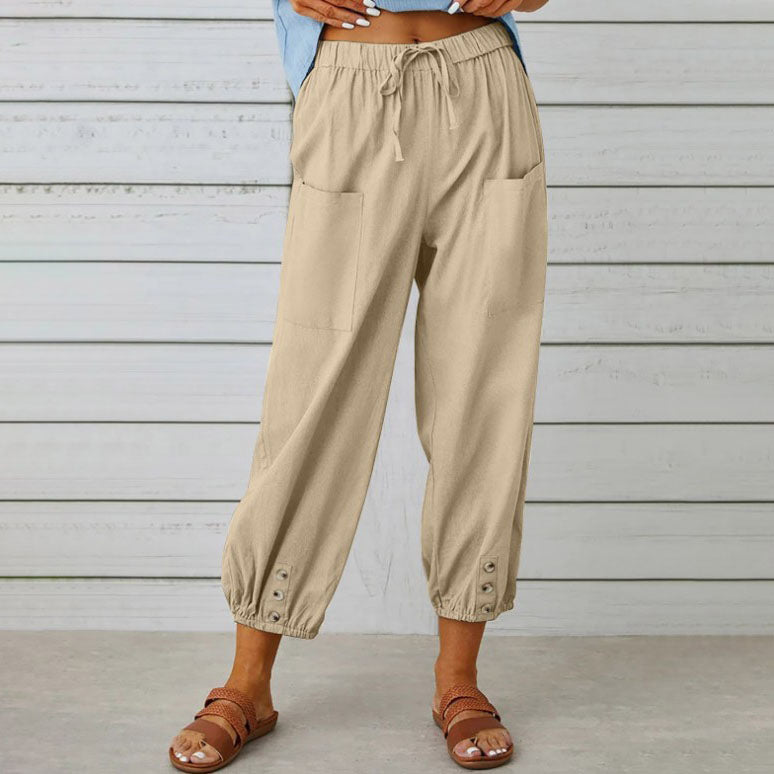 Pantalon Femme Décontracté Taille Relâchée
