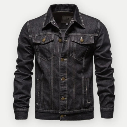 Veste Jean Homme Classique avec Poches et Fermeture Boutons - PanierRoyale