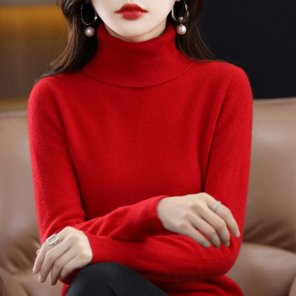 Pull Femme Cachemire Doux et Léger Col Roulé