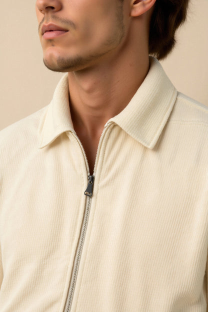 Blouson Homme Beige Classique et Élégant