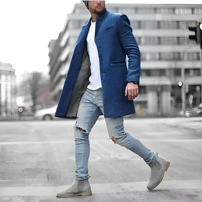 Manteau Homme Hiver Long et Chaud en Laine