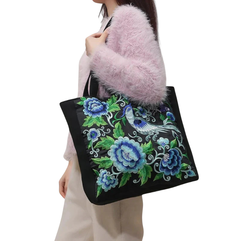 Sac à main Été Grand Modèle Fleuri avec Pochette