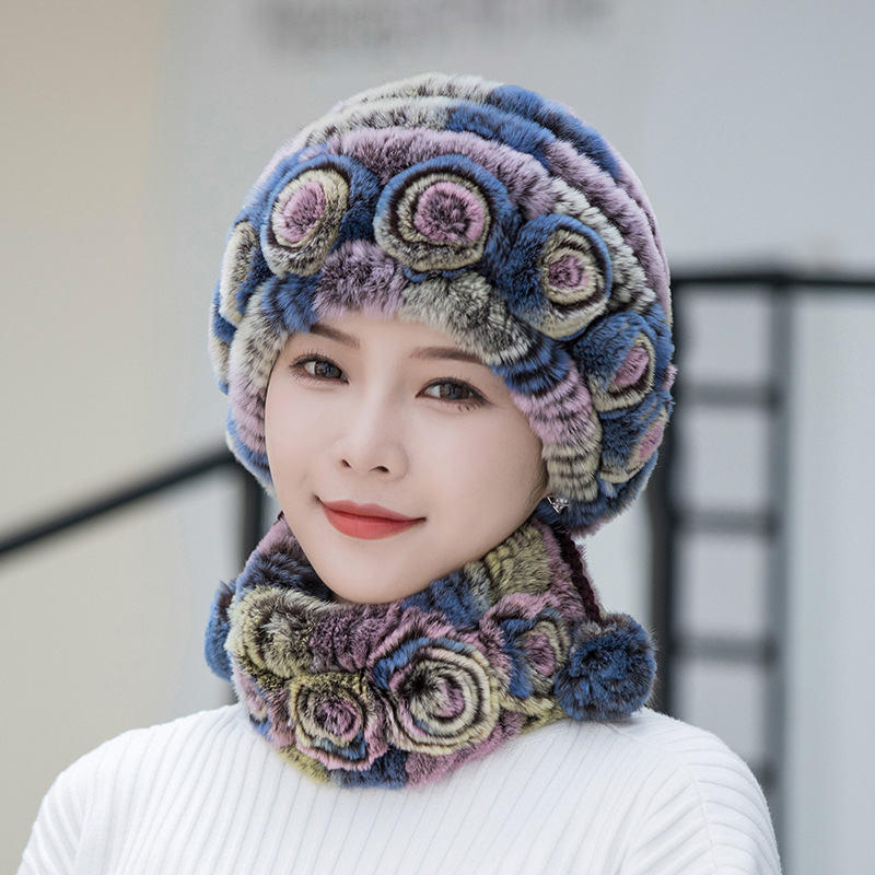 Bonnet Femme Hiver Fourré Doux et Confortable