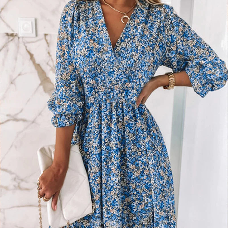 Robe Femme Élégante et Décontractée Taille Midi