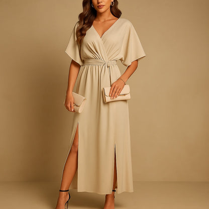 Robe de Soirée Chic avec Manches Courtes - PanierRoyale
