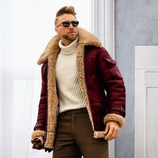 Veste Cuir Hiver Homme Élégante et Doublure Polaire - PanierRoyale