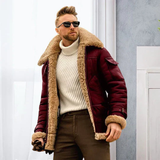 Veste Cuir Hiver Homme Élégante et Doublure Polaire - PanierRoyale