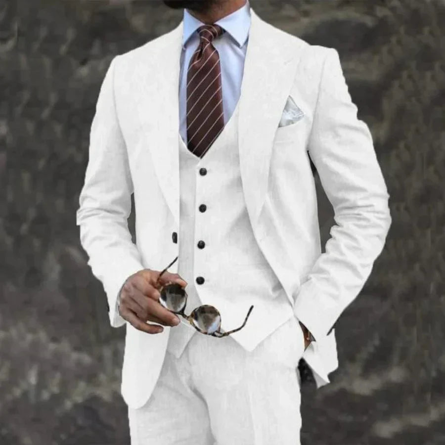 Costume Homme Léger 3 Pièces avec Col Reversible