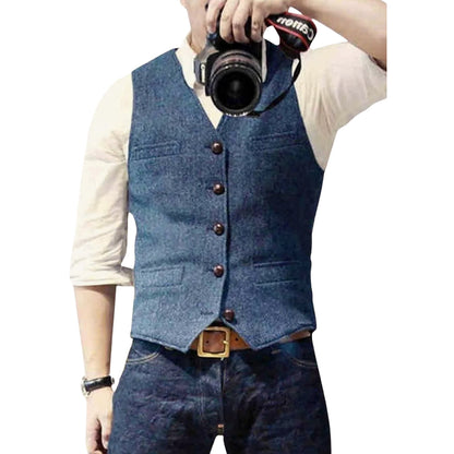 Gilet Casual Col V avec Poches Latérales