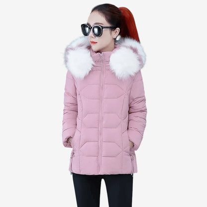 Doudoune Parka à Capuche avec Poches Réchauffante