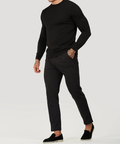 Pull Fin Maille Col Roulé Élégant Slim Fit