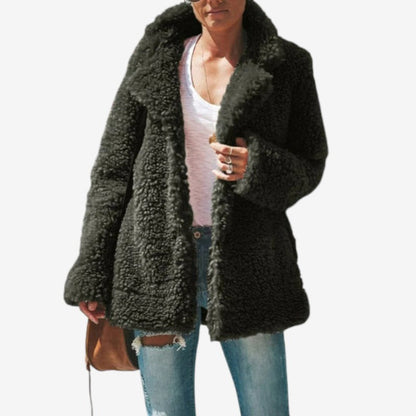 Veste Hiver Chic avec Capuche et Fermeture Éclair Longue