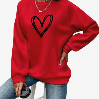 Pull à Manches Longues Cœur Douillet pour Femme