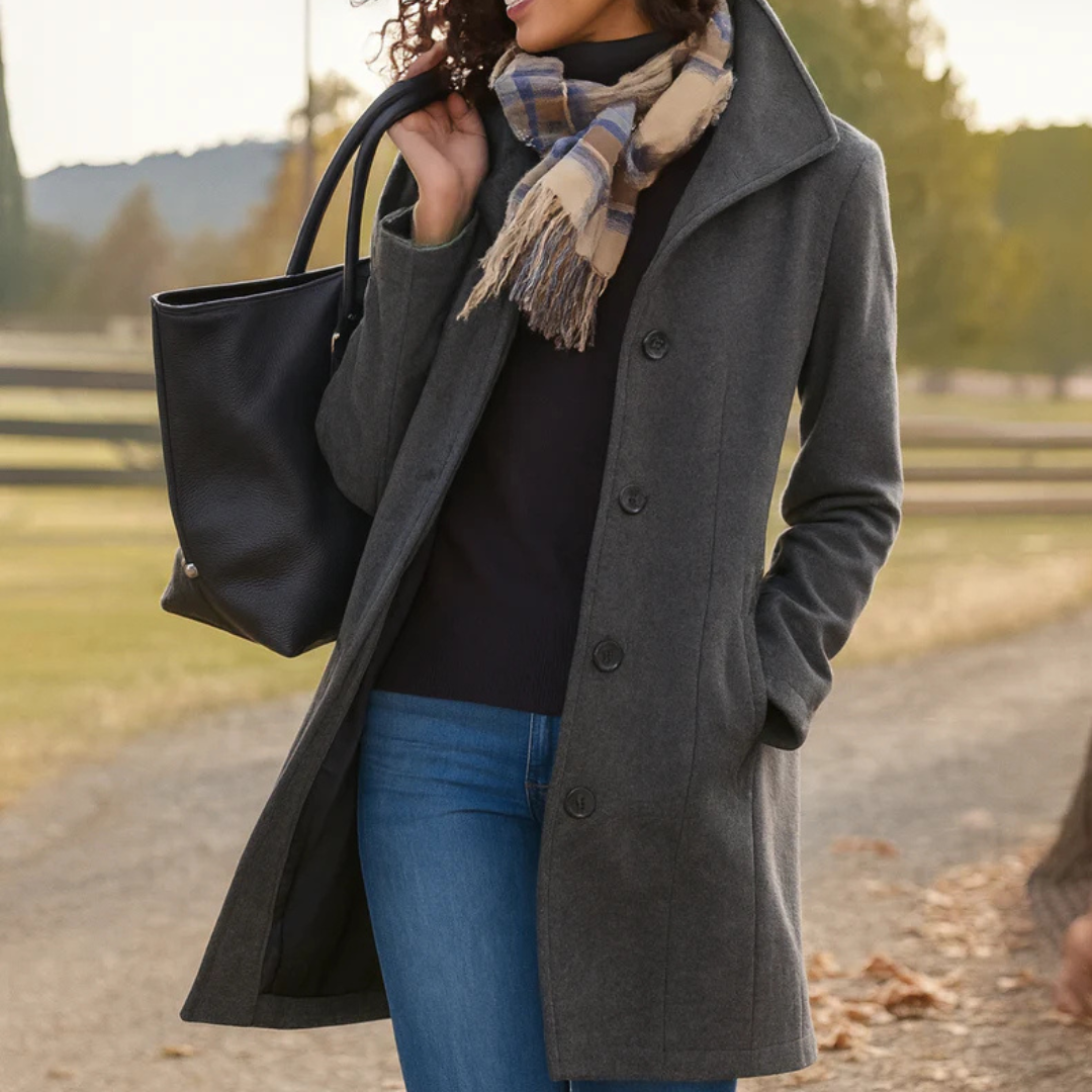 Manteau Femme Classique Hiver Boutons Devant