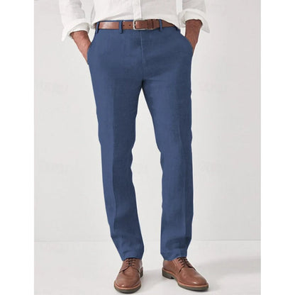 Pantalon Taille Slim Élégant Homme avec Poches