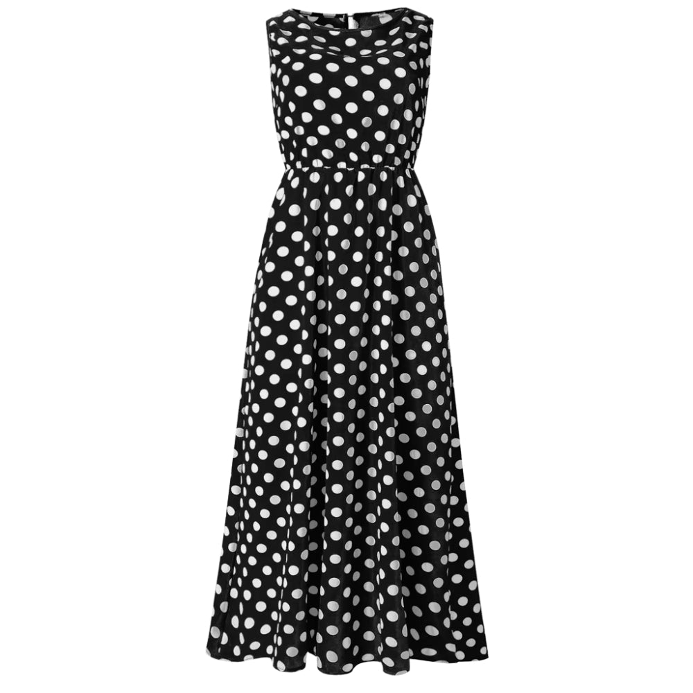 Robe Été sans Manches Fleurs Col Rond