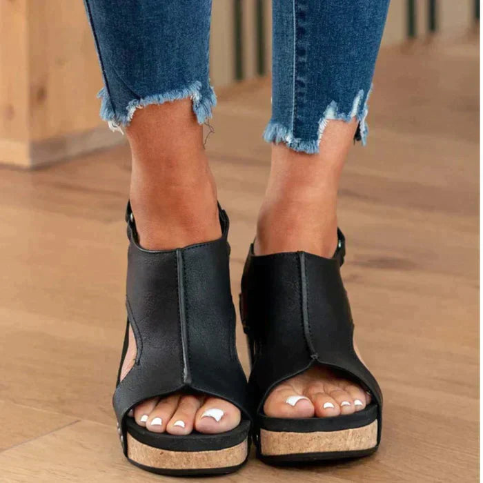 Sandales Talon Élégantes pour Femmes en Cuir Synthétique