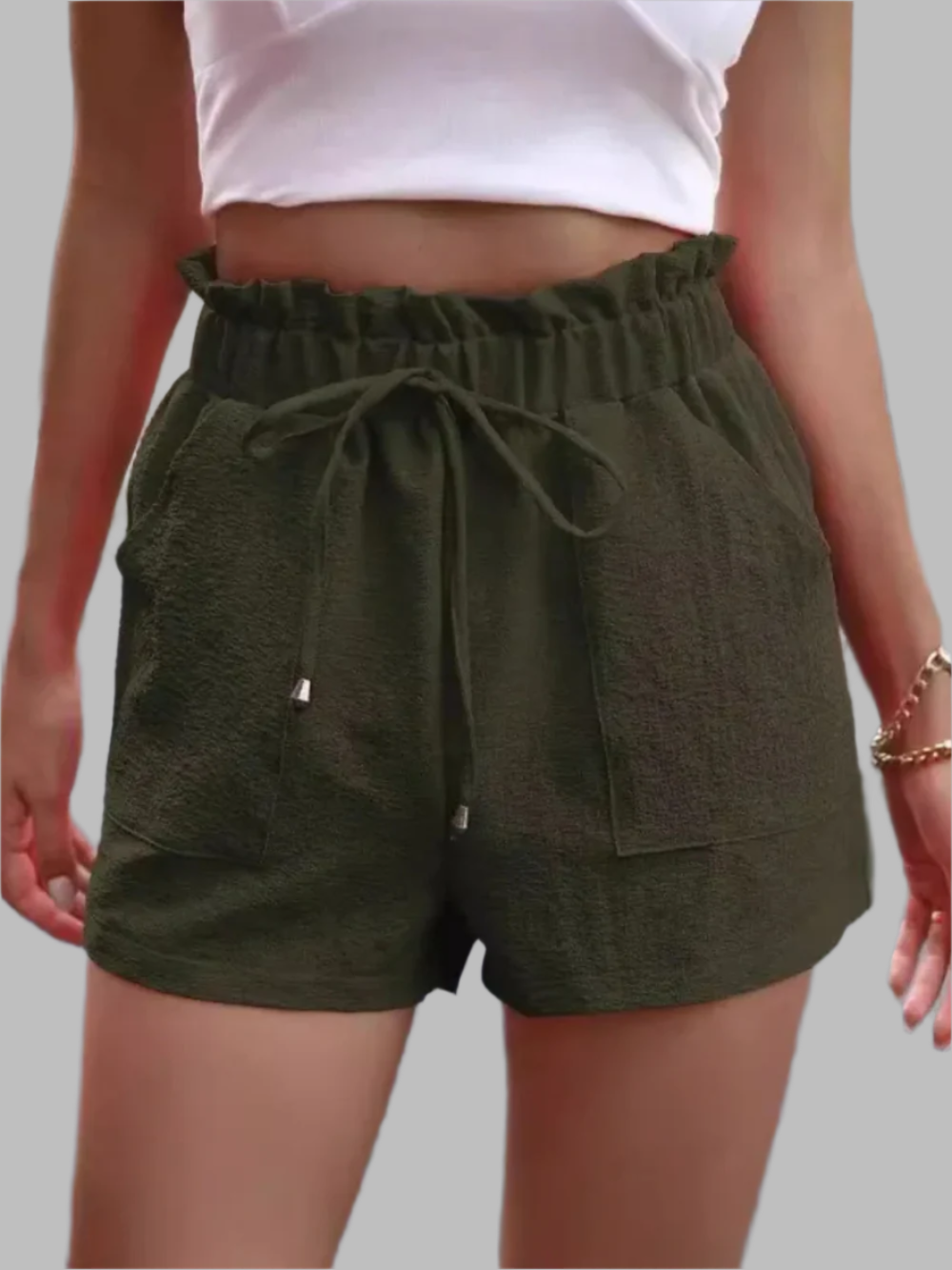 Short Femme Été Léger Confort avec Poches en Tissu Doux