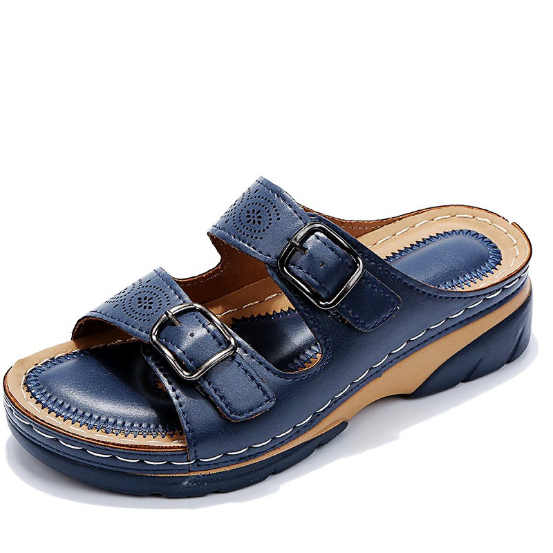 Sandales Femme Confort Semelle Ergonomique Double Bride Réglable