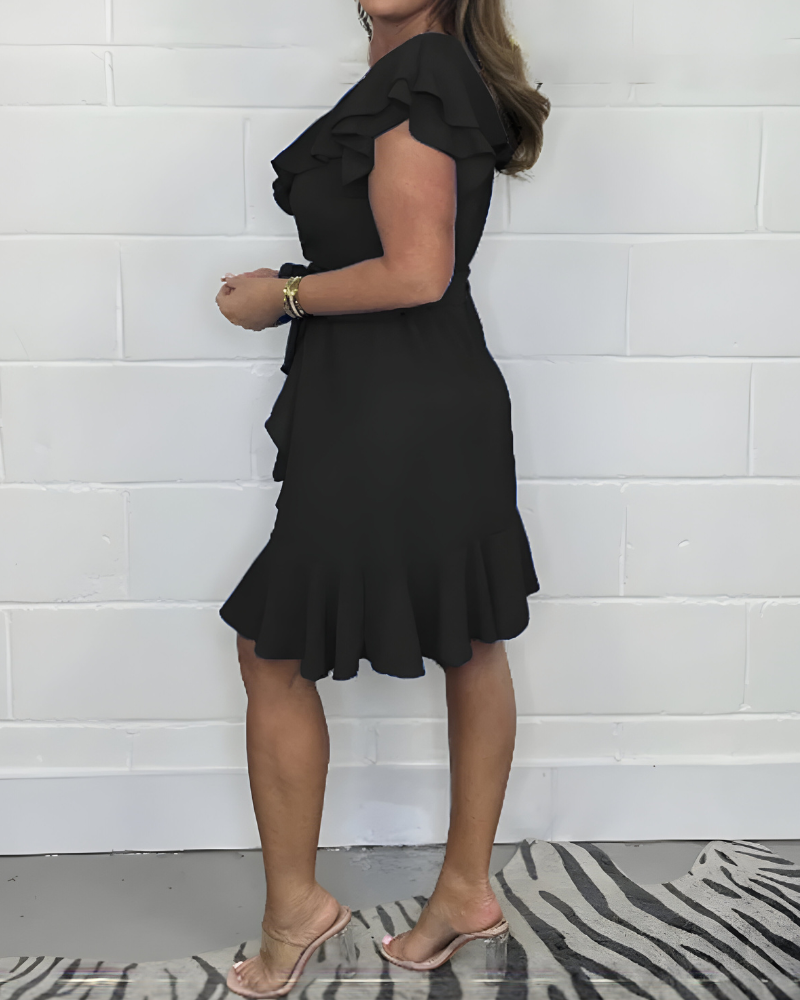 Robe Élégante à Fente avec Décolleté en V pour Femme