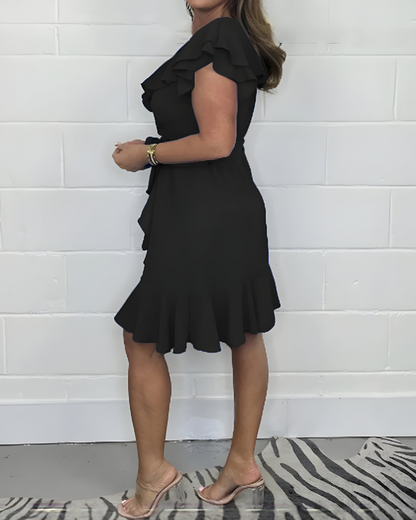 Robe Élégante à Fente avec Décolleté en V pour Femme