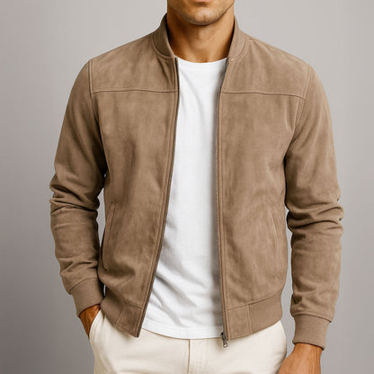 Veste Homme Cuir Suédé Coupe Classique