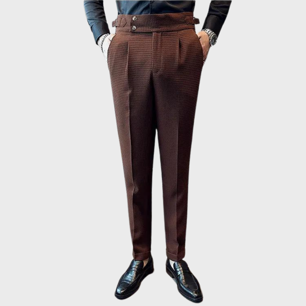 Pantalon Homme Carreaux Élastiqué Haut de Gamme