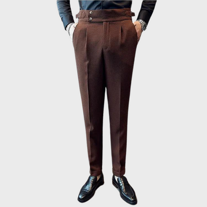 Pantalon Homme Carreaux Élastiqué Haut de Gamme