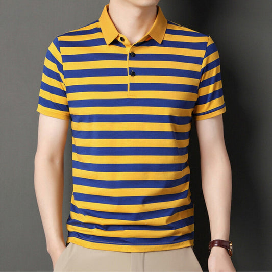 Chemise Polo Rayée Homme Classique - BerlinGlamour