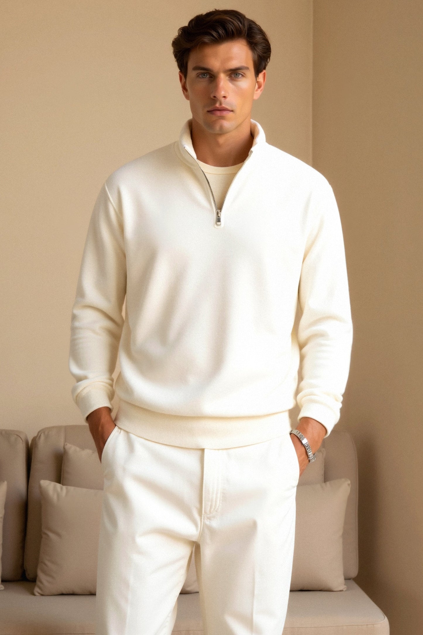 Pull Fleece Zippé Chaud et Élégant pour Homme