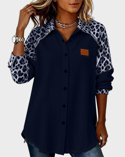 Chemise Femme Imprimé Léopard Coupe Décontractée Chic