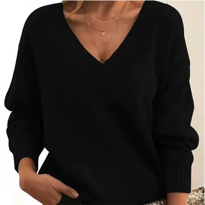 Pull Femme Col V Doux et Chaude pour Hiver