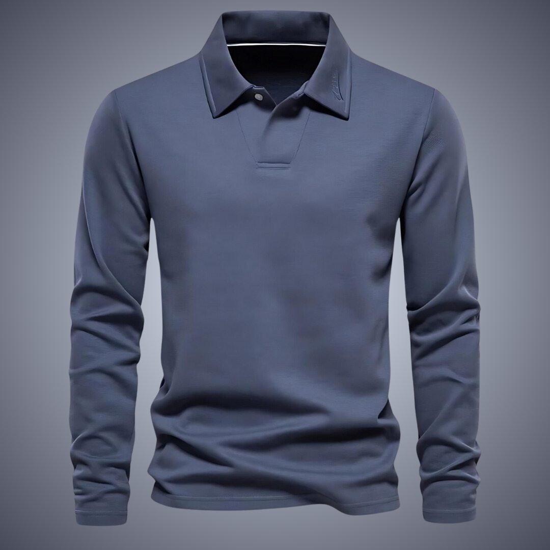 Polo Homme Manches Longues Marine ➡️ Chemise Polo Homme Marine Classique