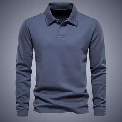 Polo Homme Manches Longues Marine ➡️ Chemise Polo Homme Marine Classique